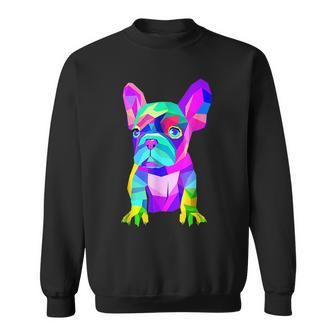 Colorful French Bull Dog Lover Dad Mom Boy Girl Funny Sweatshirt - Thegiftio UK