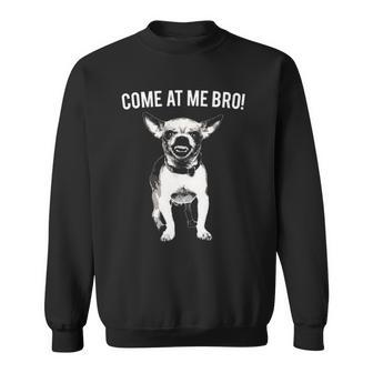 Come At Me Bro Funny Chihuahua Small Dog Lover Gift Sweatshirt | Mazezy