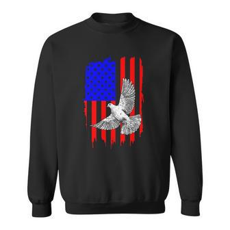 Cool Pigeon Design Men Women Patriotic Us Flag Pigeon Lovers Sweatshirt | Mazezy