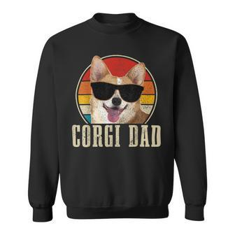 Corgi Dad Vintage Sunglasses Funny Corgi Dog Owner Sweatshirt - Seseable