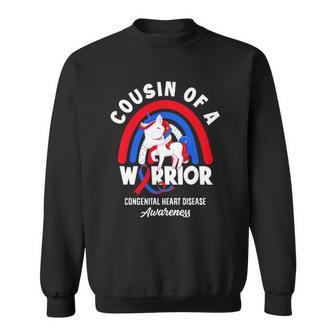 Cousin Of A Warrior Chd Congenital Heart Defect Awareness Sweatshirt - Thegiftio UK