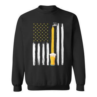 Crafts Beer American Flag Usa 4Th July Brewery Alcohol Lover Sweatshirt - Seseable
