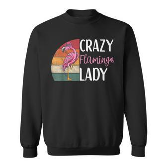 Crazy Flamingo Lady Retro Mom Flamingo Apparel For Women V2 Sweatshirt - Thegiftio UK
