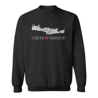 Crete Greece Greek Greece Map Sweatshirt - Thegiftio UK