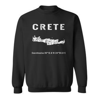 Crete Greek Island Map Mediterranean Greece Souvenir Sweatshirt - Thegiftio UK
