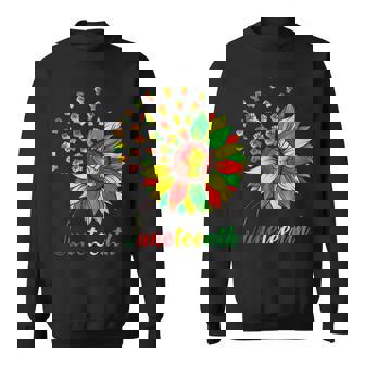 Cute Juneteenth Fist Sunflower Black African American Sweatshirt - Thegiftio