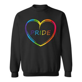 Cute Pride Heart Lgbtq Lesbian Rainbow Apparel Gay Pride Sweatshirt - Thegiftio UK