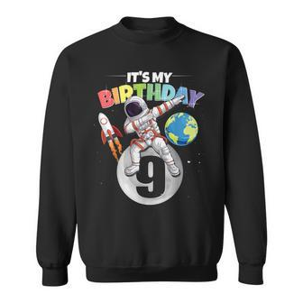 Dabbing Astronaut 9Th Birthday Boy Girl 9 Years 2013 Sweatshirt - Seseable