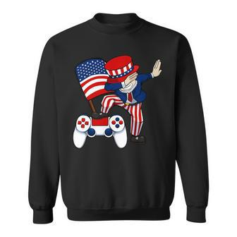 Dabbing Patriotic Gamer 4Th Of July Video-Game Controller T-Shirt Sweatshirt - Seseable