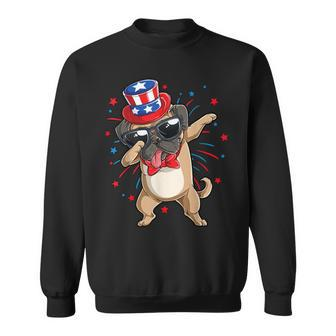 Dabbing Pug 4Th Of July T Kids Boys Usa American Flag Sweatshirt - Seseable