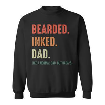 Dad Gift Bearded Inked Dad Sweatshirt - Seseable