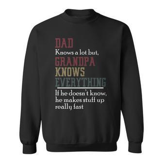 Dad Knows A Lot But Grandpa Knows Everything Fathers Day V2 Sweatshirt - Thegiftio UK
