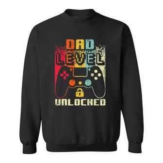Dad Level Unlocked New Dad Father Pregnancy Announcement Sweatshirt | Mazezy