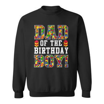 Dad Of The Birthday Boy Block Building Boys Kids Sweatshirt | Mazezy