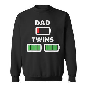 Dad Of Twins Battery Running Low But Not The Twins Sweatshirt - Thegiftio UK