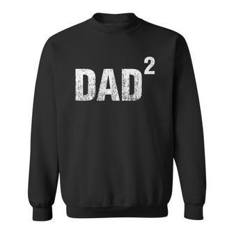 Dad Squared Two Kids Dad Distressed Sweatshirt | Mazezy