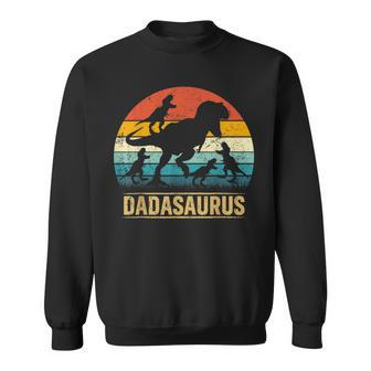 Dada Dinosaur T Rex Dadasaurus 4 Kids Fathers Day Sweatshirt - Seseable