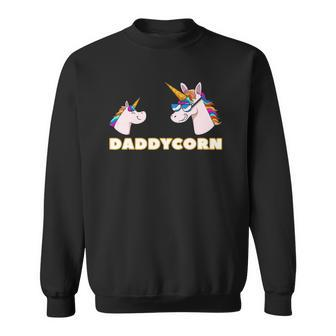 Daddycorn Daddy 1 Kid Father Unicorn Fathers Day Sweatshirt | Mazezy