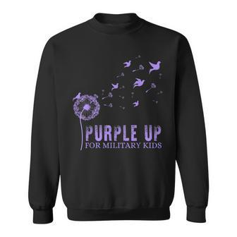 Dandelion Purple Up Day Military Kids Sweatshirt - Seseable