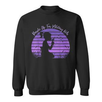 Dandelion Purple Up For Military Kids Month Army Child Sweatshirt - Seseable