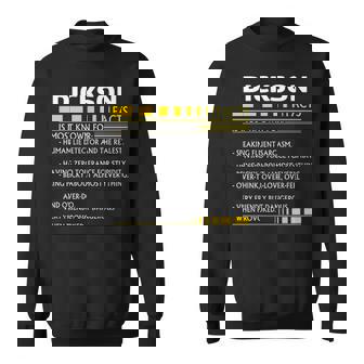 Dickson Name Gift Dickson Facts V2 Sweatshirt - Seseable