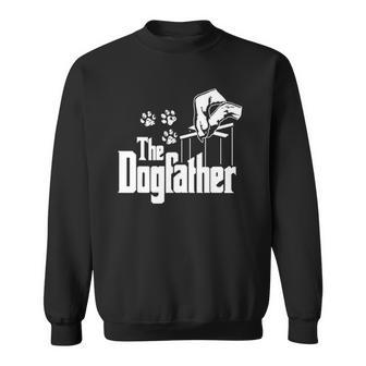 Dog-Father Dad Papa Puppy Paw Print Funny Fathers Day Gift Sweatshirt - Thegiftio UK