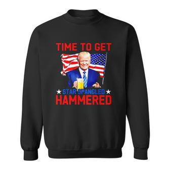 Donald Drunk Trump 4Th Of July Drinking Presidents Usa Flag Sweatshirt | Mazezy