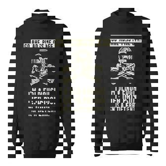 Dont Piss Off Old People Skull And Crossbones Design Sweatshirt - Thegiftio