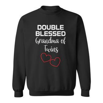 Double Blessed Grandma Of Twins Grandmother Apparel Sweatshirt | Mazezy