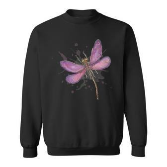 Dragonfly Pink Watercolors Sweatshirt - Thegiftio UK