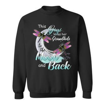 Dragonfly This Gigi Loves Her Grandkids To The Moon And Back Sweatshirt - Seseable