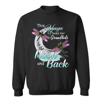 Dragonfly This Yaya Loves Her Grandkids To The Moon And Back Sweatshirt - Seseable