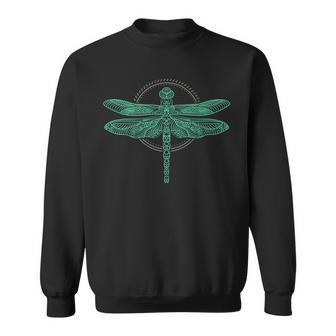 Dragonfly With Wings Spread Out Stylized Drawing Bright Sweatshirt - Thegiftio UK