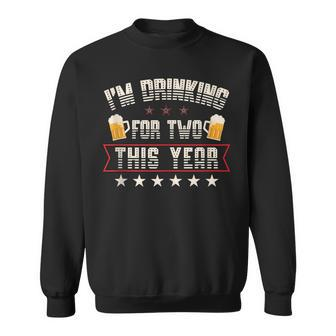 Drinking For Two 4Th Of July Pregnancy Announcement Sweatshirt - Seseable