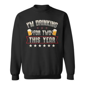 Drinking For Two 4Th Of July Pregnancy Announcement Sweatshirt - Seseable