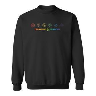 Dungeons & Dragons Dice Rainbow Gradient Sweatshirt | Mazezy