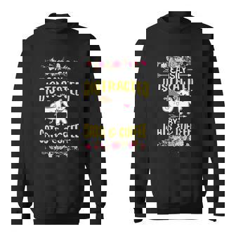 Easily Distracted By Cats And Coffee Cat Coffee Lover Sweatshirt | Mazezy