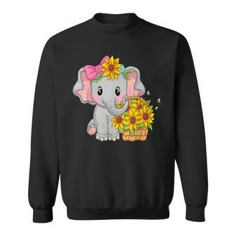Elephant Sunflower Cute Elephant Lover Hippie Sunshine V2 Sweatshirt - Thegiftio UK