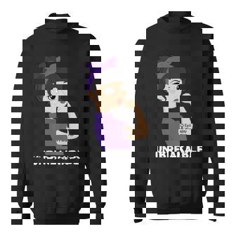 Epilepsy Warrior Strong Women With Purple Ribbon For Epilepsy Awareness Purple Ribbon Sweatshirt - Monsterry