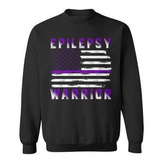 Epilepsy Warrior Usa Flag United States Flag Epilepsy Epilepsy Awareness Sweatshirt | Favorety UK