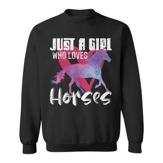 Equestrian Women Just A Girl Who Loves Horses Riding Horses Sweatshirt - Thegiftio UK