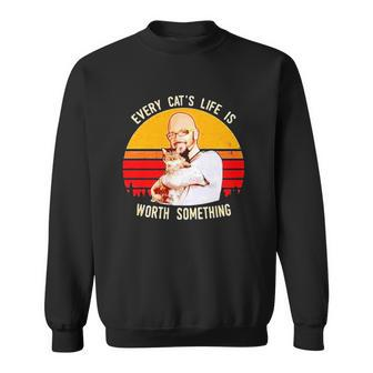 Every Cats Life Is Worth Something Vintage Sweatshirt | Mazezy