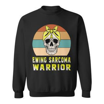 Ewings Sarcoma Warrior Skull Women Vintage Yellow Ribbon Ewings Sarcoma Ewings Sarcoma Awareness Sweatshirt - Monsterry DE