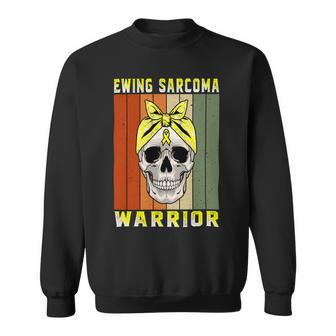 Ewings Sarcoma Warrior Skull Women Vintage Yellow Ribbon Ewings Sarcoma Ewings Sarcoma Awareness Sweatshirt | Favorety AU