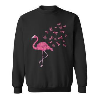 Exotic Bird Flamingo Pink Ribbon Breast Cancer Awareness Sweatshirt - Thegiftio UK