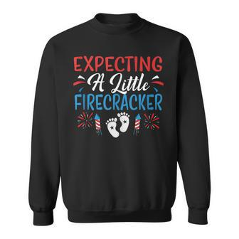 Expecting A Little Firecracker 4Th Of July Pregnancy Baby Sweatshirt - Seseable
