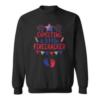 Expecting A Little Firecracker 4Th Of July Pregnancy Sweatshirt - Seseable