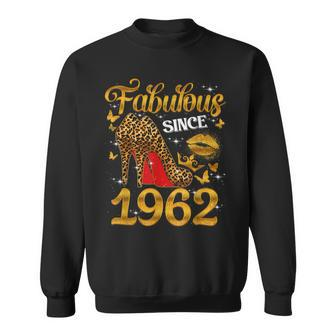 Fabulous Since 1962 Leopard High Heels 60Th Birthday Women  Sweatshirt