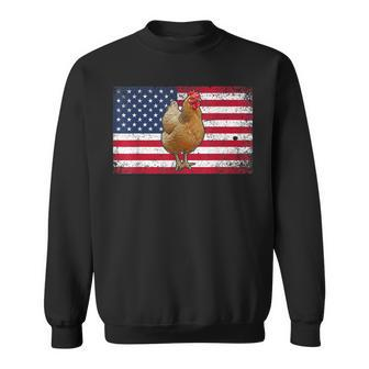 Farmer Dad 4Th Of July Patriotic Chicken Daddy V2 Sweatshirt - Seseable