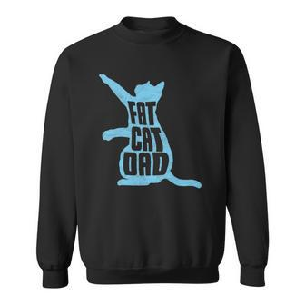 Fat Cat Dad - Funny Fathers Day Chubby Chonk Daddy Fun 80S Style Sweatshirt | Mazezy